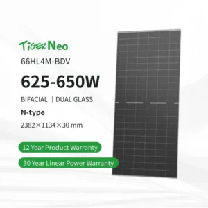Jinko Tiger Neo N-Type Bifacial Solar Module 625W 630W 635W 640W 645W 650W Solar Panel